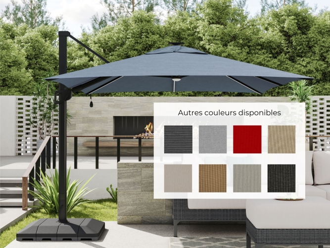 Parasol 10x13 avec lumières LED (plusieurs couleurs disponibles)