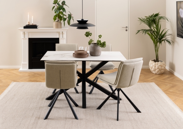 Chaise de salle à manger Flynn beige ( 1 ) 