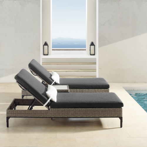 Ensemble chaises longues Aberdeen 3 pièces 