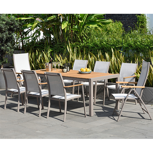 Ensemble repas extérieur Maui 9 pièces
