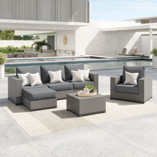 Ensemble sofa Soho 6 pièces gris foncé