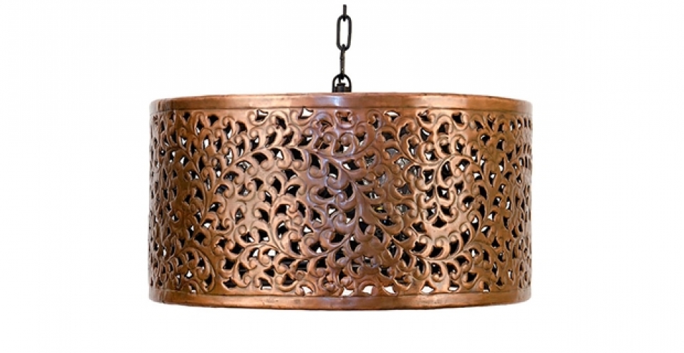 Lampe suspendue tambour ( cuivre )
