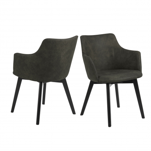 Chaises de salle à manger Bella vert olive ( ensemble de 2 )