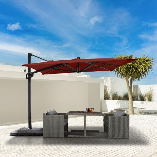 Parasol 10x13 rouge avec lumières Del 