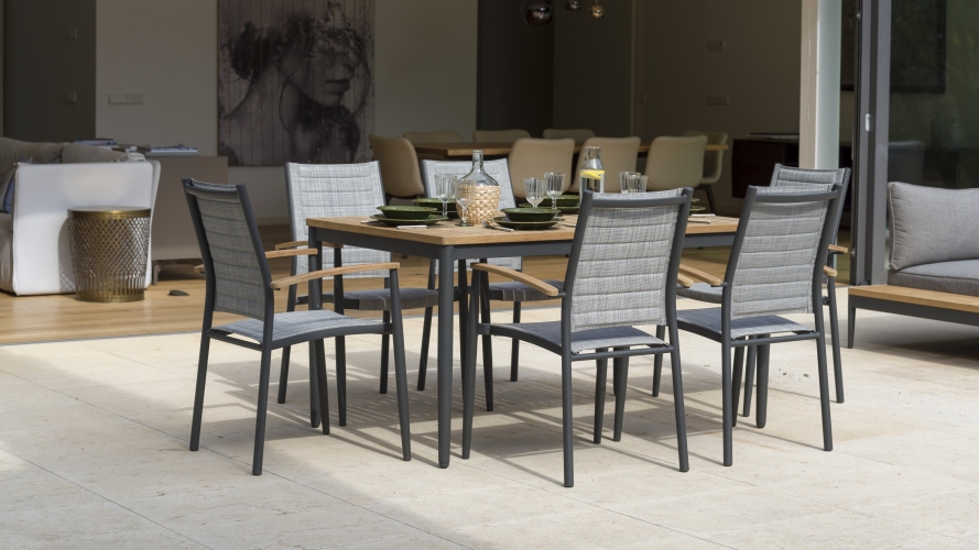 Ensemble repas Topaz 7 pièces bois de Teck 