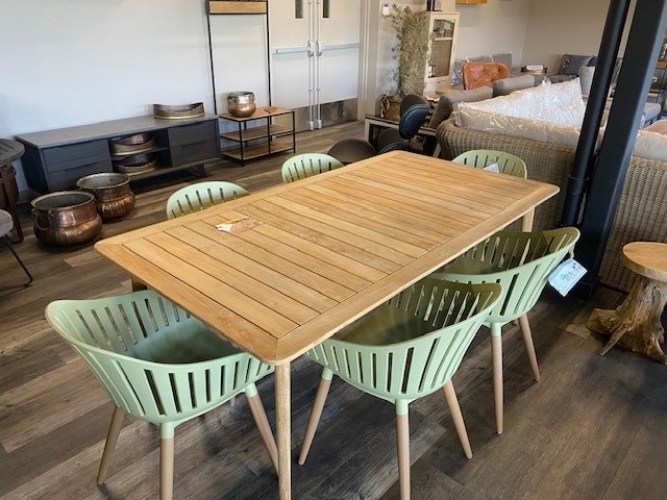 Ensemble repas extérieur 7 pièces en  bois de Teck 
